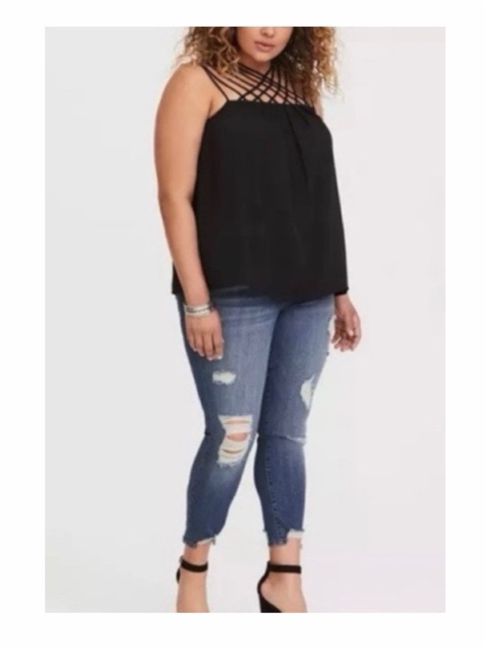 Torrid Georgette Strappy Neck Tank 00x